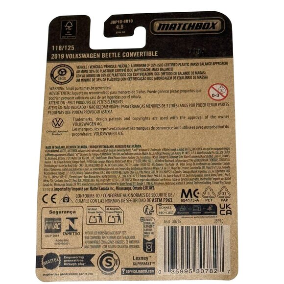 Matchbox 2019 VW Beetle Convertible Pink Die-Cast Car Retro Toy Collectible - Picture 2 of 6